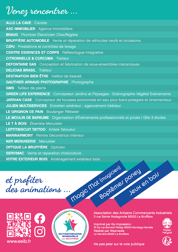 Liste des entrepreneurs